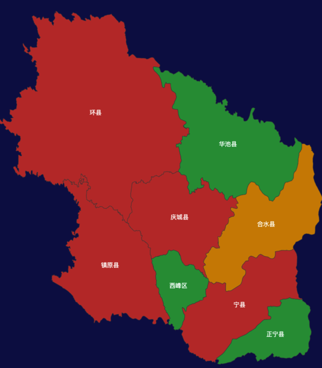 echarts庆阳市地图