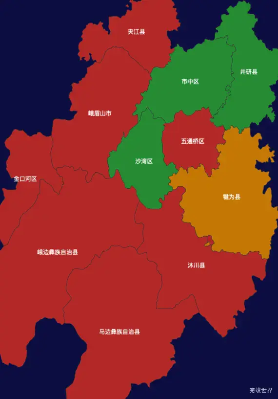 echarts乐山市地图