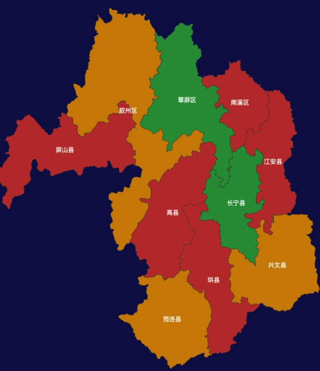 echarts宜宾市地图