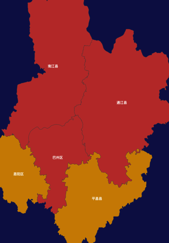 echarts巴中市地图