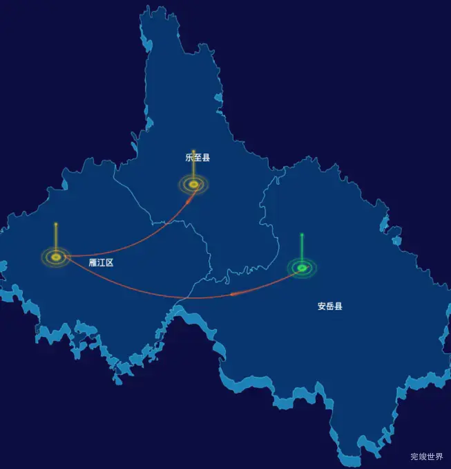 echarts资阳市地图-飞线图