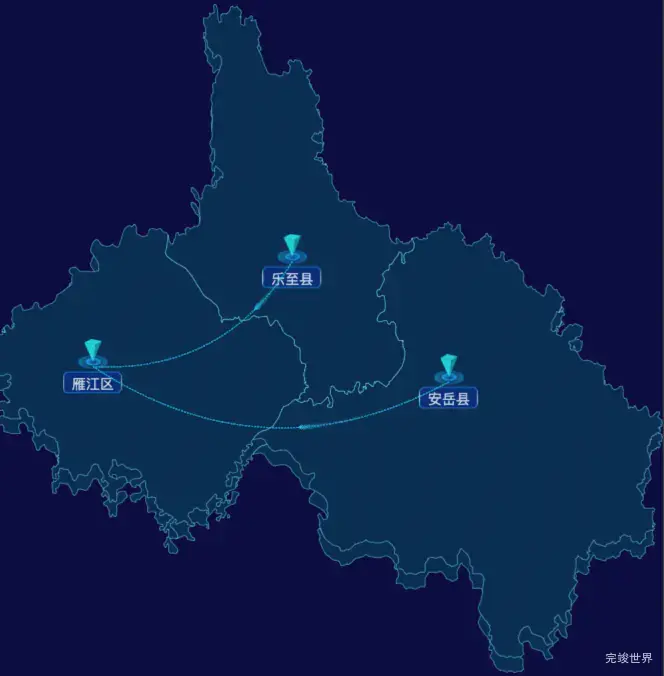 echarts资阳市地图点击跳转到指定页面效果实例