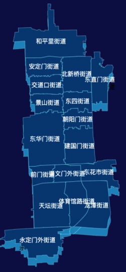 echarts北京市东城区地图渲染效果实例
