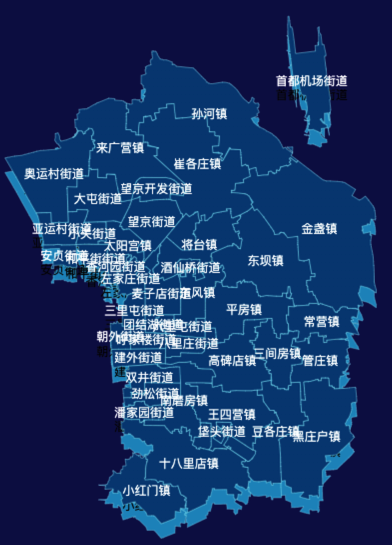 echarts地图北京市朝阳区渲染效果实例