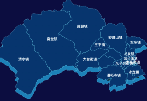 echarts地图北京市门头沟区渲染效果实例
