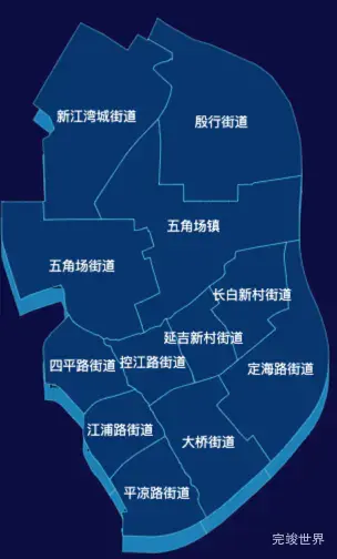 echarts地图上海市杨浦区渲染效果实例