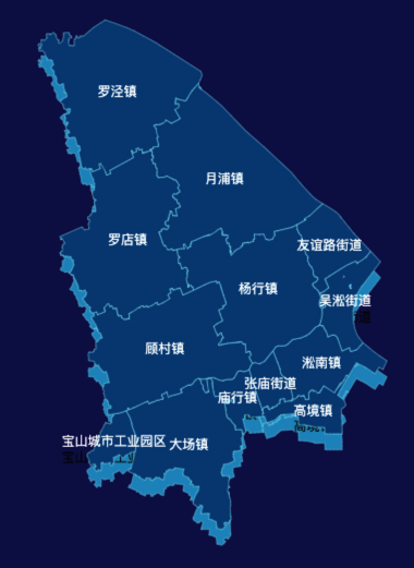 echarts地图上海市宝山区渲染效果实例