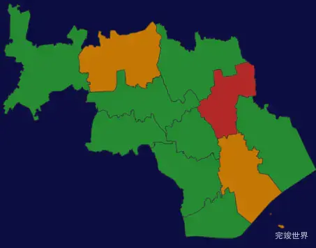 echarts地图上海市金山区渲染效果实例