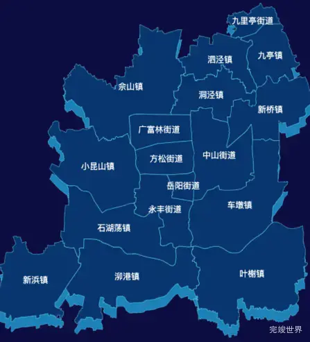 echarts上海市松江区地图指定区域高亮效果