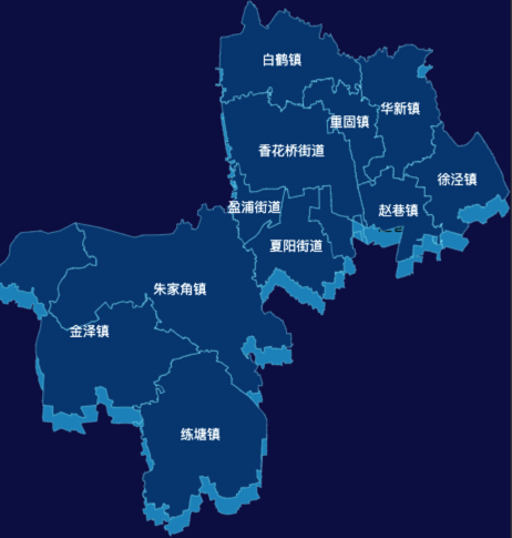 echarts地图上海市青浦区渲染效果实例