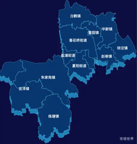 echarts上海市青浦区地图指定区域高亮效果