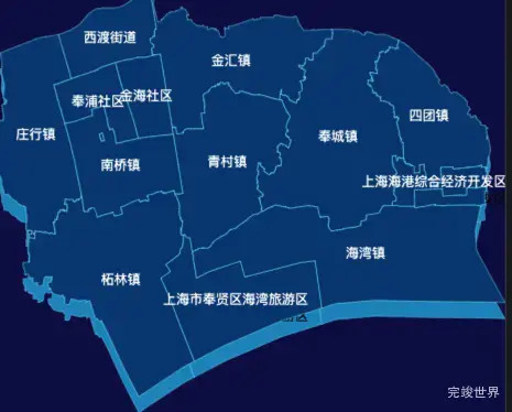 echarts地图上海市奉贤区渲染效果实例