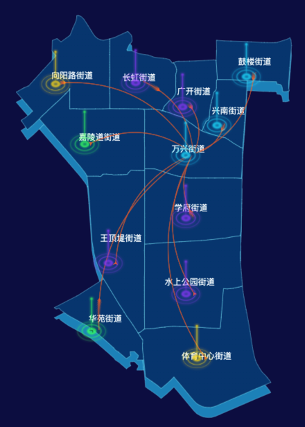 天津市南开区geoJson地图渲染效果