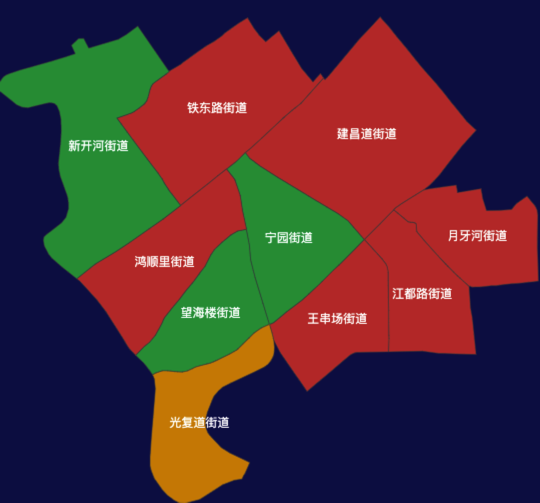 echarts天津市河北区地图定义颜色演示实例