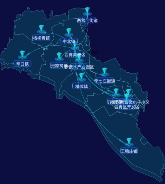 03 echarts天津市西青区地图仿3d效果