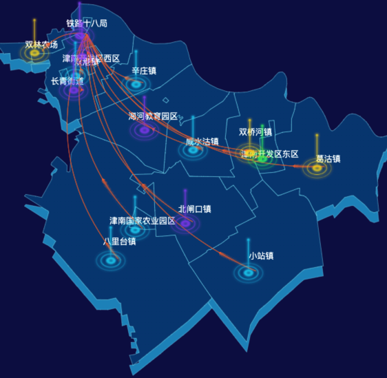 02 echarts天津市津南区地图仿3d效果