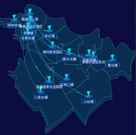 03 echarts天津市津南区地图仿3d效果