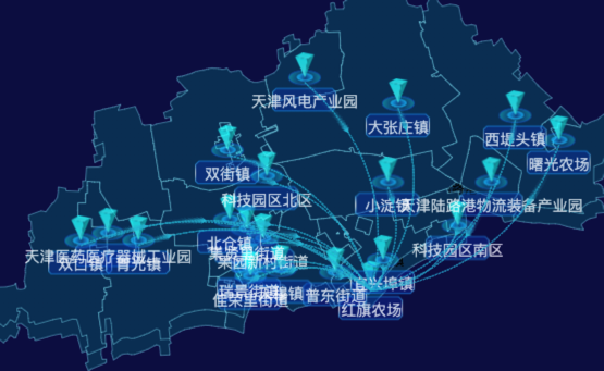 03 echarts天津市北辰区地图仿3d效果