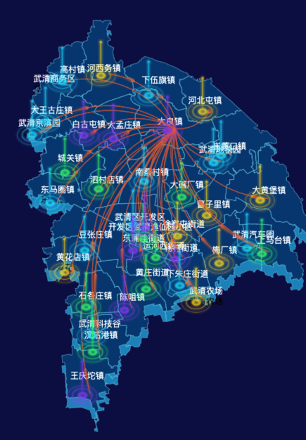 02 echarts天津市武清区地图仿3d效果