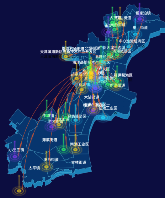 02 echarts天津市滨海新区地图仿3d效果