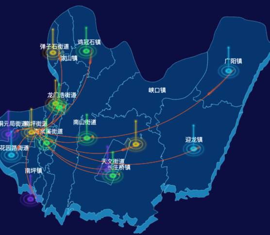 02 echarts重庆市南岸区地图仿3d效果