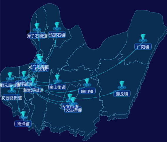 03 echarts重庆市南岸区地图仿3d效果