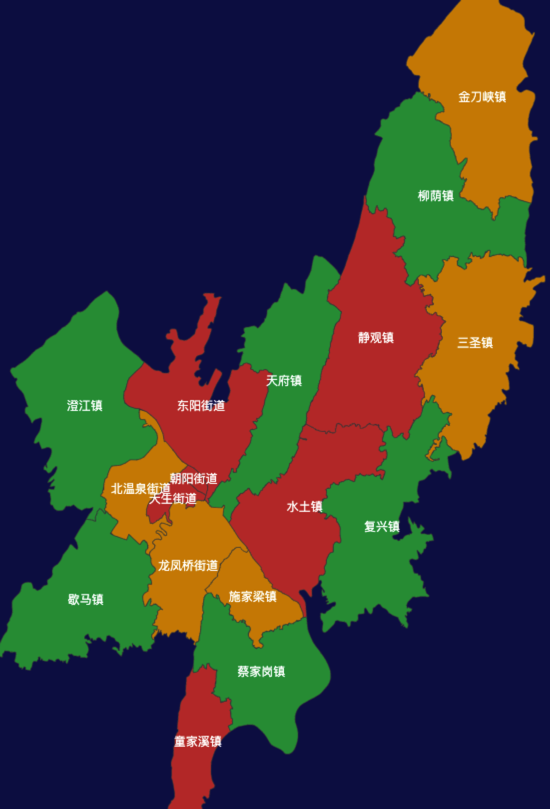 北碚区geoJson地图渲染实例