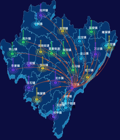 02 echarts重庆市大足区地图仿3d效果