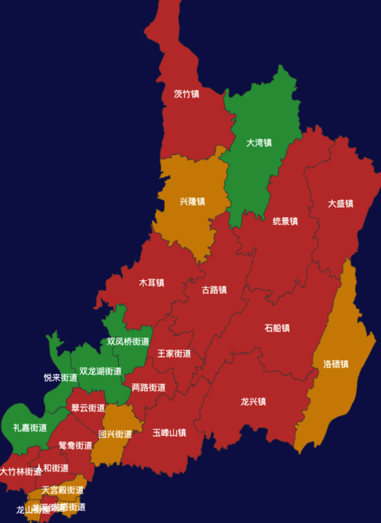 渝北区geoJson地图渲染实例