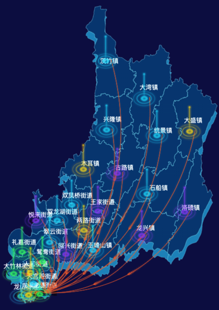 02 echarts重庆市渝北区地图仿3d效果