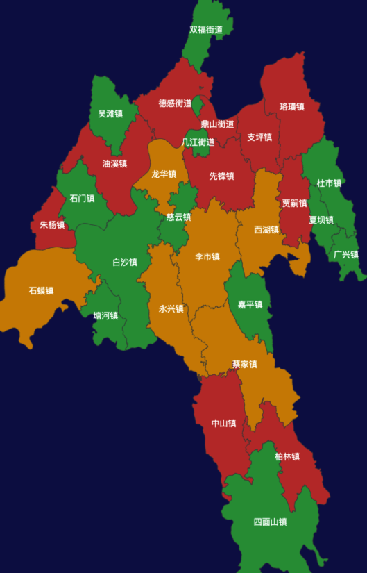 江津区geoJson地图渲染实例