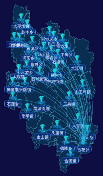 03 echarts重庆市南川区地图仿3d效果