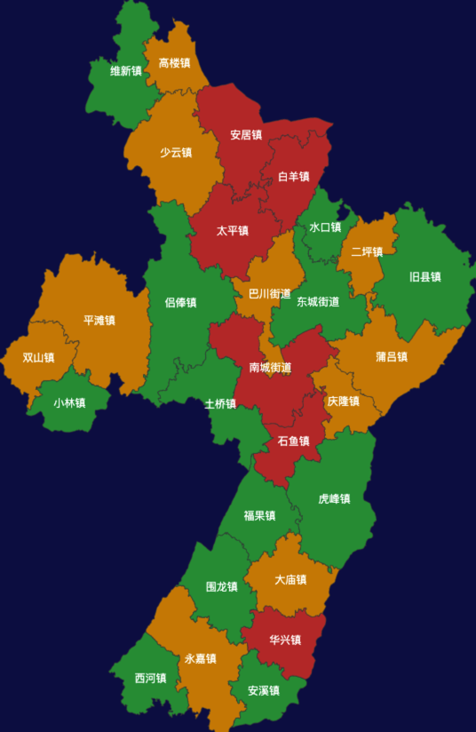 铜梁区geoJson地图渲染实例