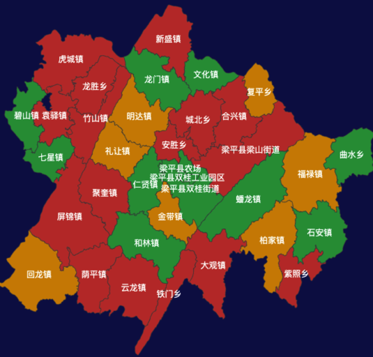 梁平区geoJson地图渲染实例