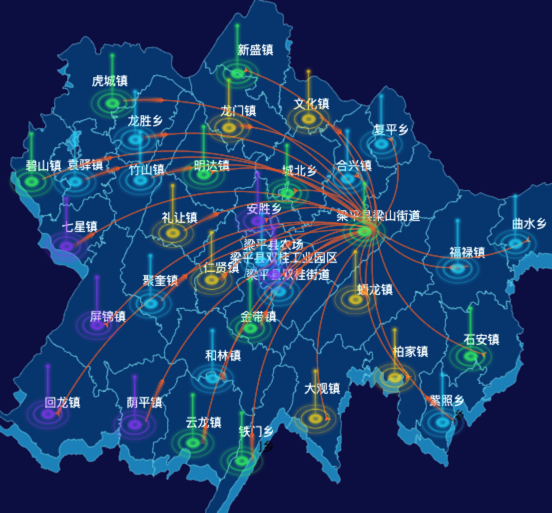 02 echarts重庆市梁平区地图仿3d效果