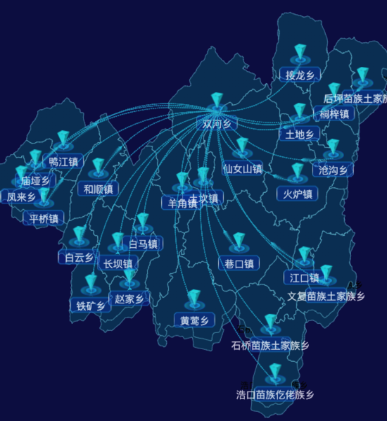 echarts重庆市武隆区地图label样式自定义实例代码