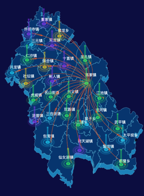 02 echarts重庆市丰都县地图仿3d效果