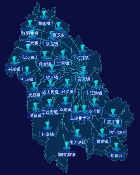 03 echarts重庆市丰都县地图仿3d效果