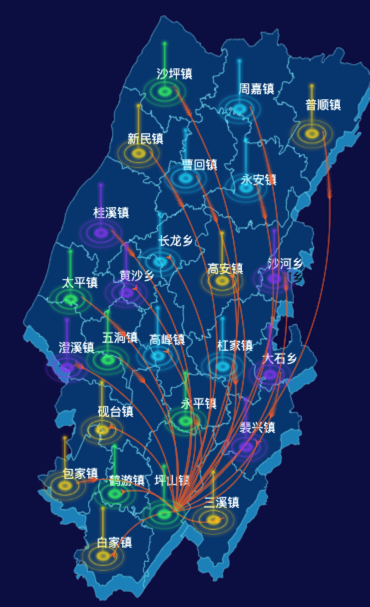 02 echarts重庆市垫江县地图仿3d效果