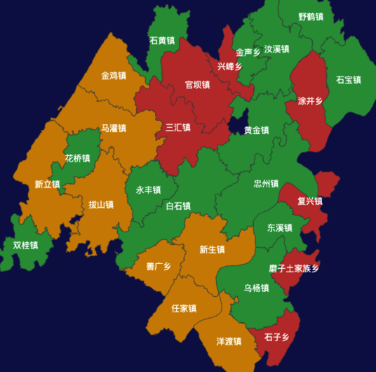 忠县geoJson地图渲染实例