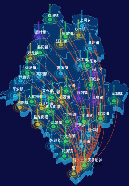 02 echarts重庆市云阳县地图仿3d效果