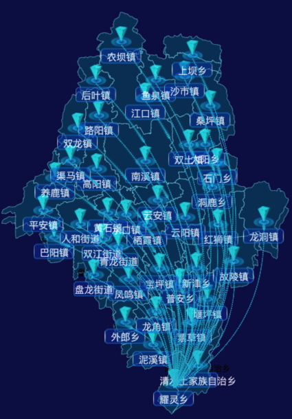 03 echarts重庆市云阳县地图仿3d效果