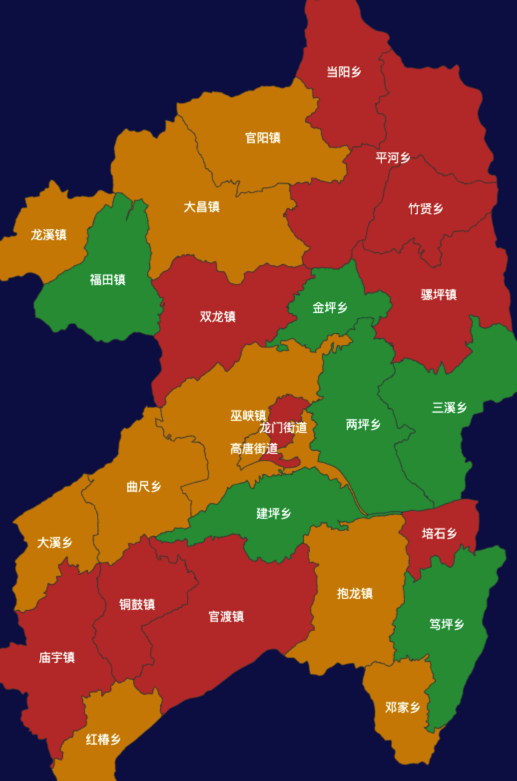 巫山县geoJson地图渲染实例