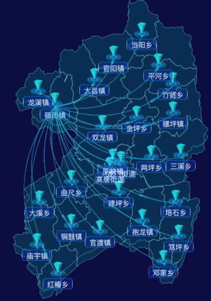 03 echarts重庆市巫山县地图仿3d效果