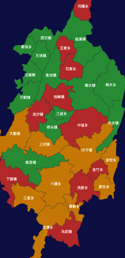 石柱土家族自治县geoJson地图渲染实例