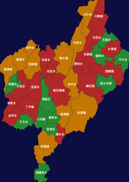 酉阳土家族苗族自治县geoJson地图渲染实例