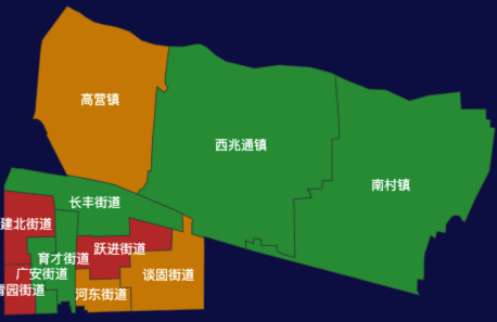 echarts石家庄市长安区地图渲染效果实例