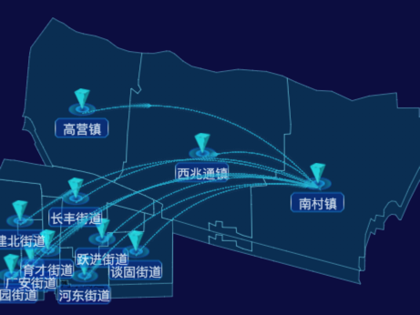 03 echarts石家庄市长安区地图飞线图