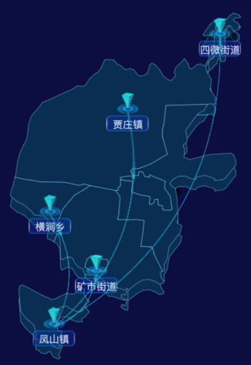 echarts石家庄市井陉矿区地图label自定义样式效果实例