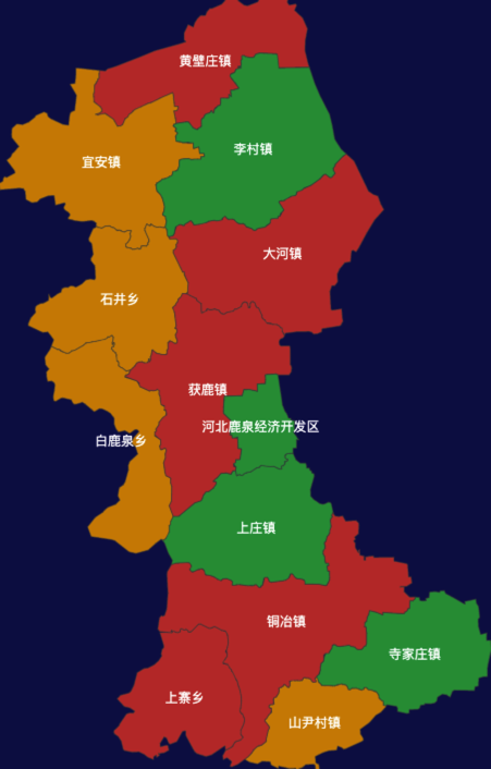 echarts石家庄市鹿泉区地图渲染效果实例